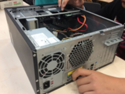 Working inside a computer casing